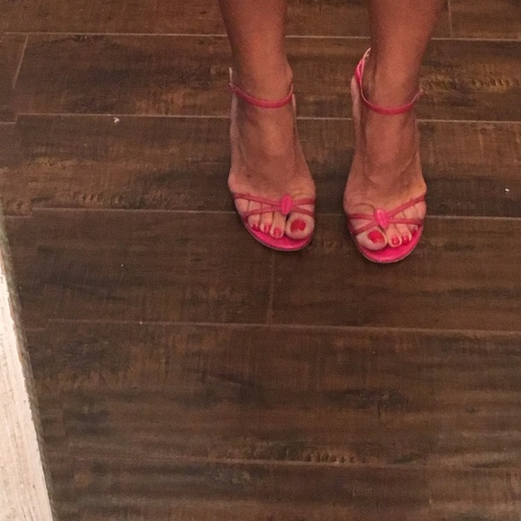 Jimmy Choo Raspberry leather strapped heels - Picture 2 of 4